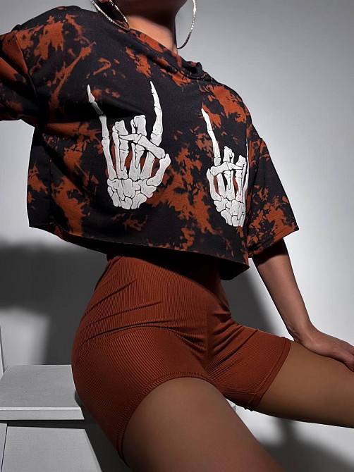 Жіночий літній костюм двійка: топ та шорти двонитка варьонка + трикотаж рубчик Одеса - фото 1