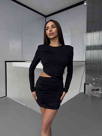 Жіноча романтична вечірня міні сукня з вирізом біфлекс Одеса