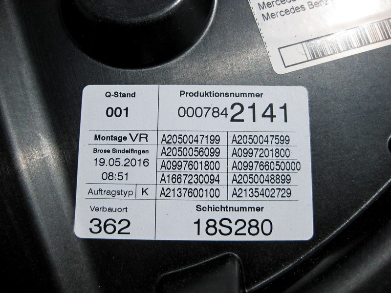 Mercedes-Benz  A2137205205 Склопідйомник передніх правих дверей E-Class W213 Одесса - изображение 3