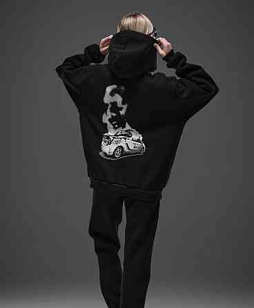 Костюм оверсайз Police on Fire – худі та джогери з принтом горить Пріус Чернівці