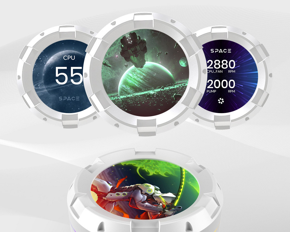 Система водяного охолодження ID-Cooling Space LCD SL240 XE White Білий Харьков - изображение 15