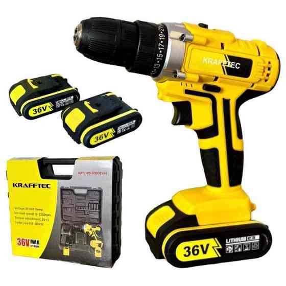 Шуруповерт аккумуляторный KRAFFTEC 36V бесщеточный, 2 АКБ RM-26 Львов