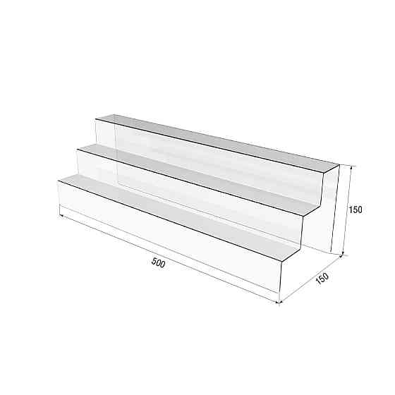 Товарная горка EKOSTAR на 3 ступеньки из акрила 500х150х150 Киев