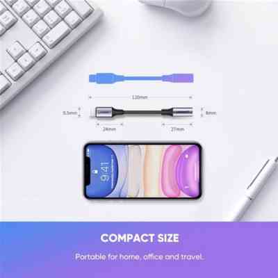 Переходник Lightning to 3.5mm 10cm Headphone Jack Adapter Model US211 gray Ugreen (30756) Винница