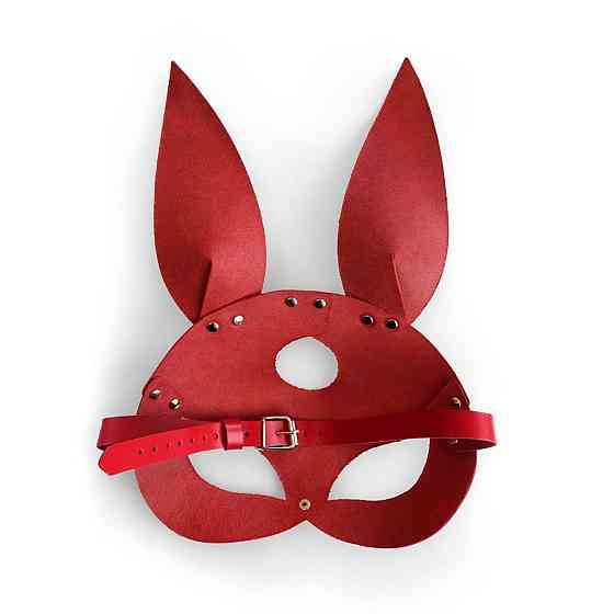 Шкіряна маска Зайчика Art of Sex - Bunny mask, колір Червоний Sex Aura Київ