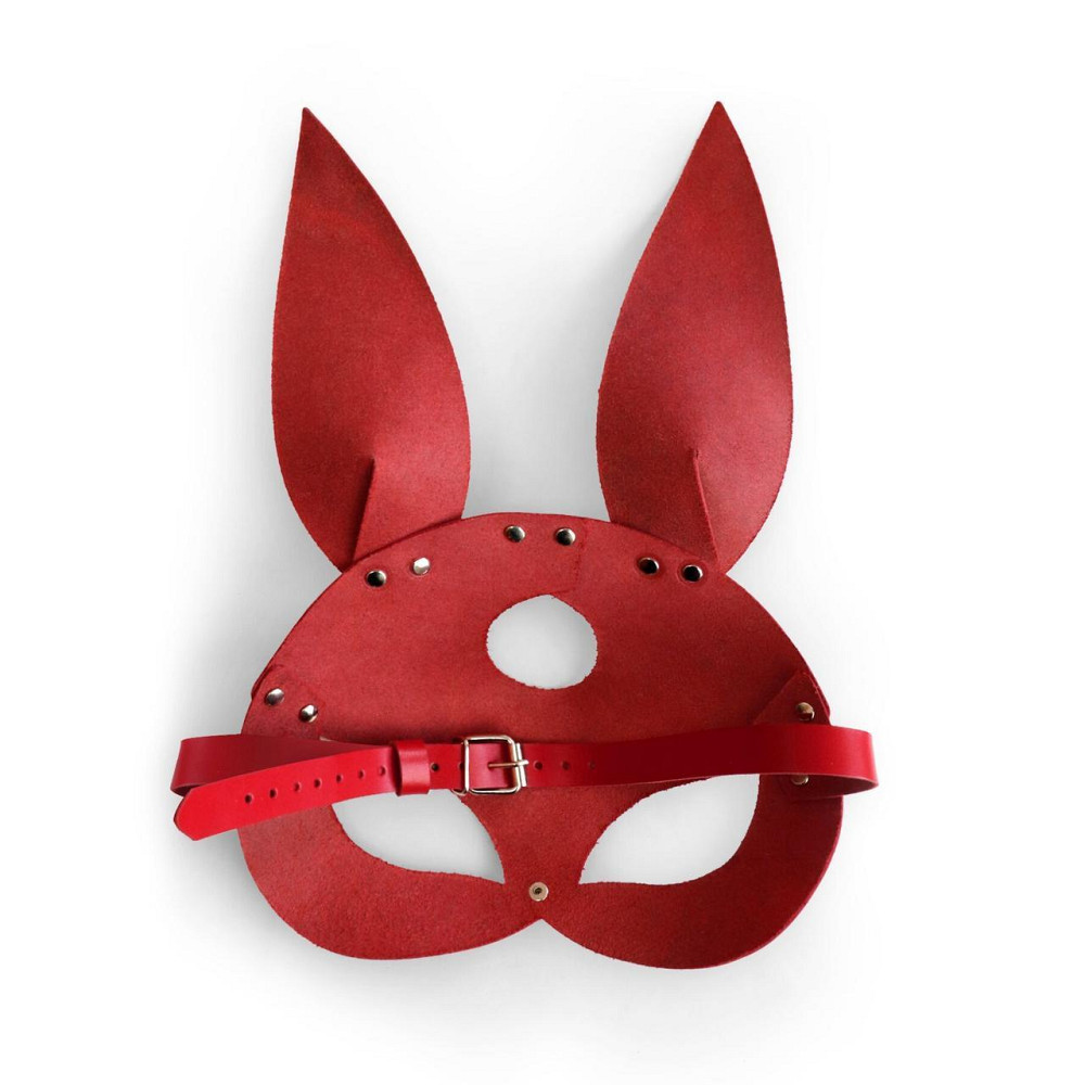 Шкіряна маска Зайчика Art of Sex - Bunny mask, колір Червоний Sex Aura Київ - фото 4