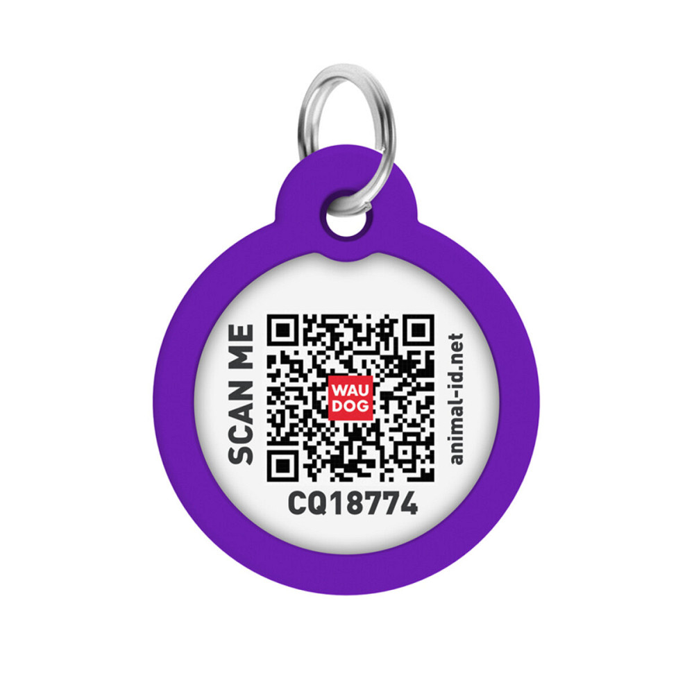 Адресник для собак и кошек металлический WAUDOG Smart ID с QR паспортом, рисунок 