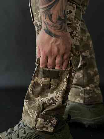 Военные мужские летние брюки усиленные полевые G-2 Risen пиксель рип стоп с липучками с наколенником Львов