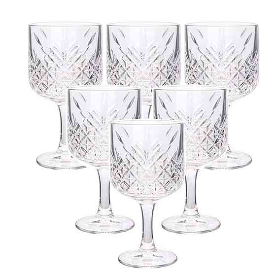 Yiwu Келихи для вина на високій ніжці набір 6 шт винний келих скляний прозорий 400 мл HP-YH-44 Киев