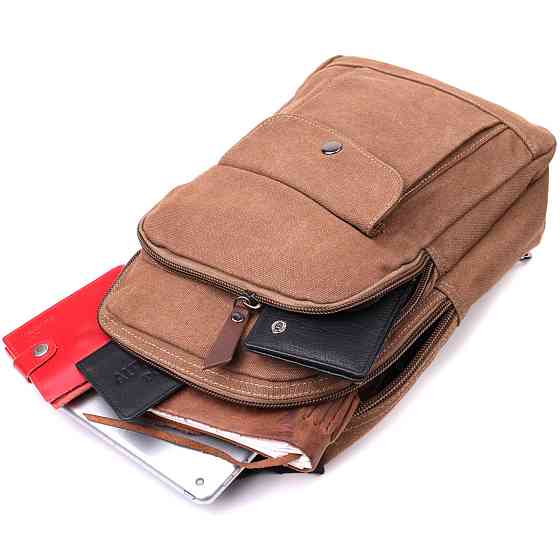 Удобный текстильный рюкзак с уплотненной спинкой и отделением для планшета (Vintage) Киев