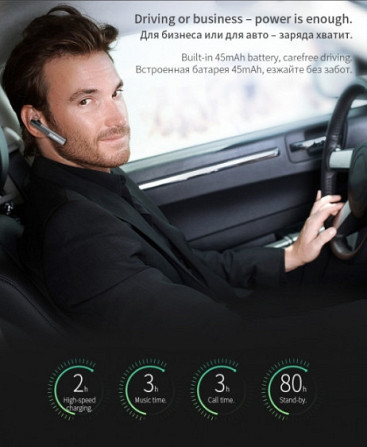 Бездротова Bluetooth-гарнітура Hoco E21 Grey Вінниця - фото 11