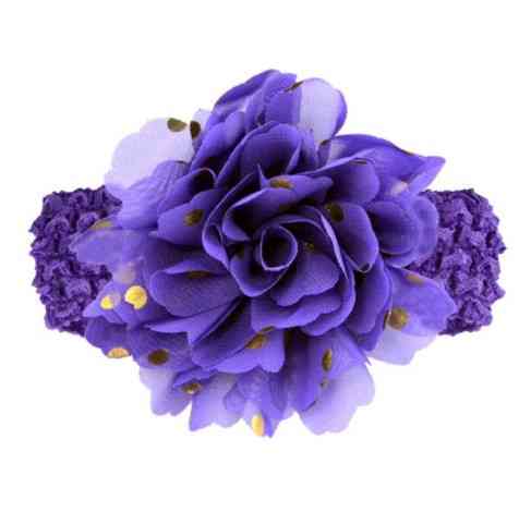 Детская фиолетовая повязка на голову - окружность головы около 40-52см, диаметр цветка 9см Киев