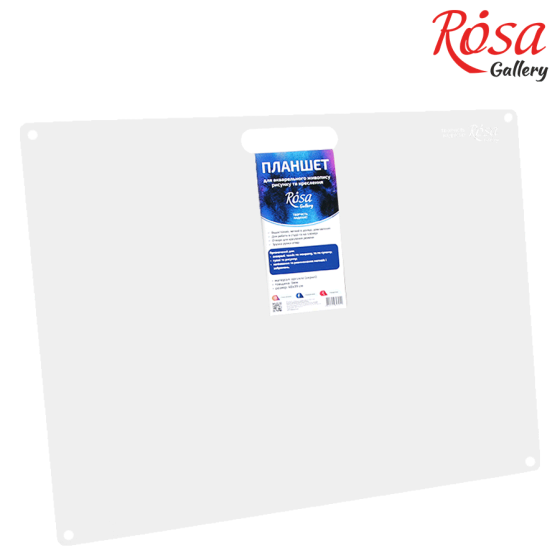 Планшет з ручкою акрил 3мм 38,7×48см прозорий ROSA Gallery Київ
