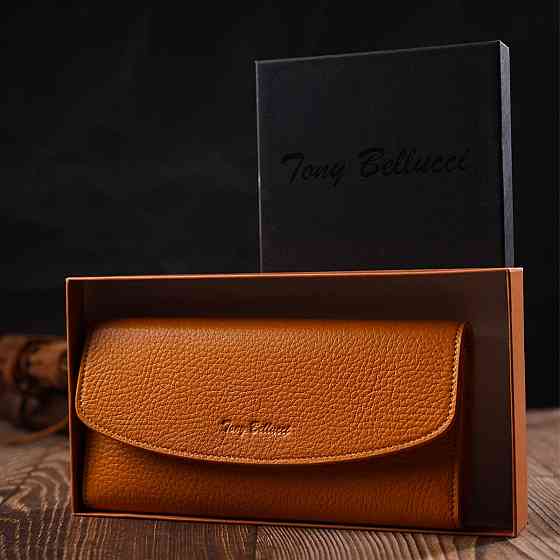 Отличный женский кошелек с монетницей на молнии из натуральной кожи Tony Bellucci 21978 Желтый Киев