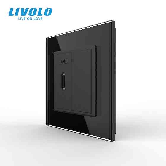 LIVOLO Розетка HDMI LIVOLO чорна матова скло Коломыя