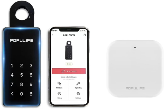 Умный Wi-Fi сейф для ключей Populife со шлюзом: Дистанционное управление, IP66, Алюминиевый сплав, Bluetooth/PIN-код Киев