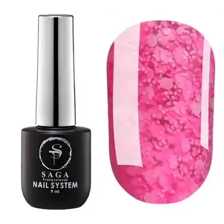 Гель-лак SAGA Marmelade №3 летняя коллекция оттенков мармелада (малиновый с хлопьями) 9 мл. Киев