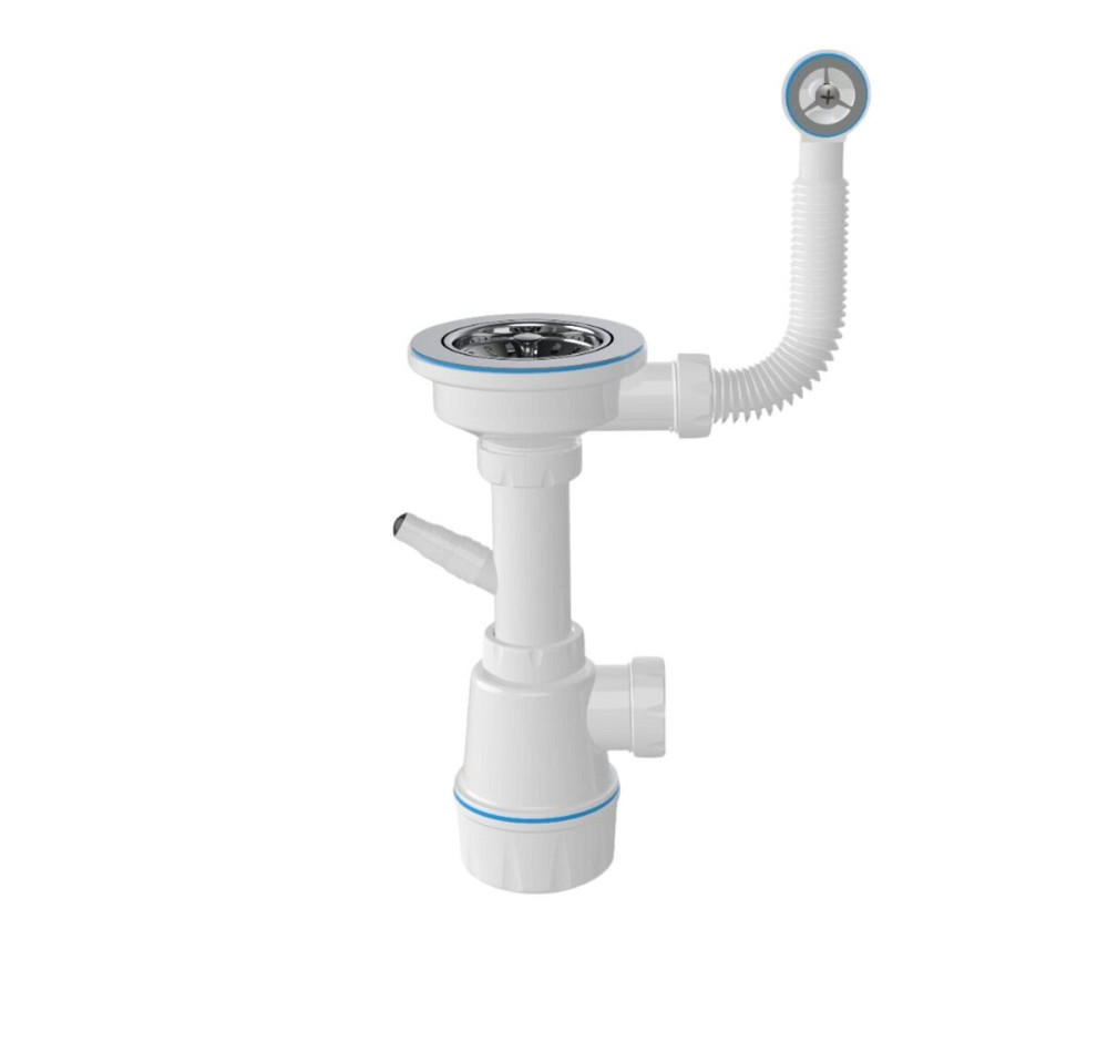 VALESO Комплект: Мийка LOTOS 6550 біла в крапку + Змішувач NS02A білий в крапку + Сифон 1041 Киев - изображение 8