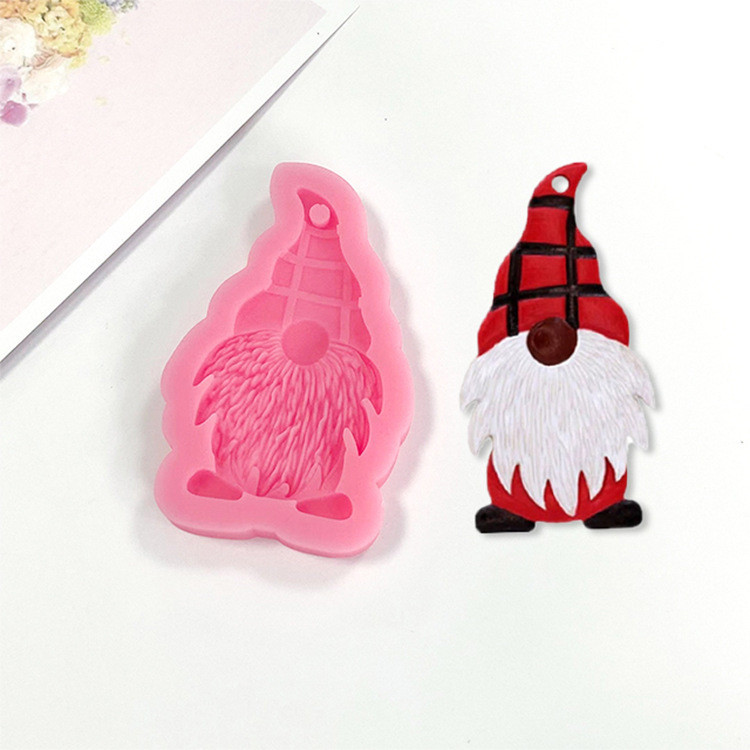 Молд новогодний Гном 70 на 44 мм розовый Киев - изображение 6