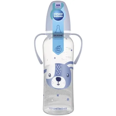 Пляшечка для годування Canpol babies CUTE ANIMALS стандартна з ручками 250 мл синя (11/845_blu) Вінниця - фото 3