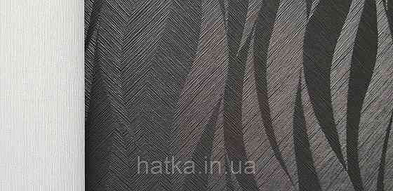 Шпалери вінілові на флізеліні Grandeco Time метрові абстракція структурні хвилі смуги чорні Київ