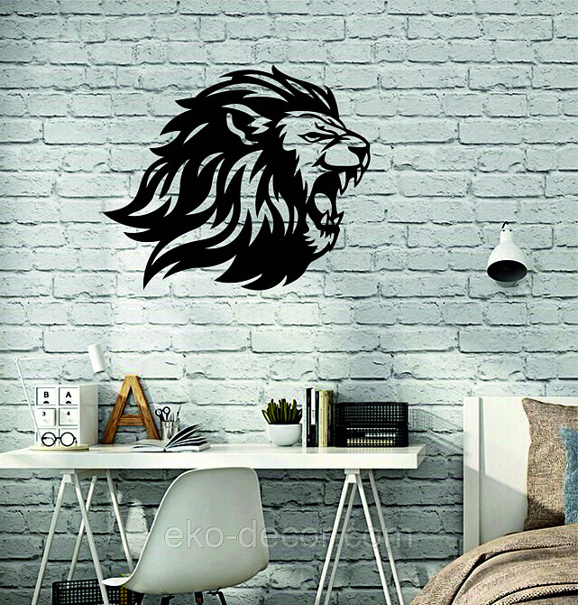 Настенный декор Панно  «Лев»  Декор на стену 70*60 см, Черный Киев - изображение 8