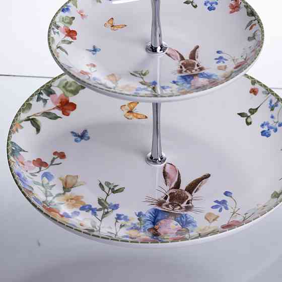 Етажерка Garden Rabbits порцелянова для фруктів та десертів 23*24 см HP-7323-6 Коломия