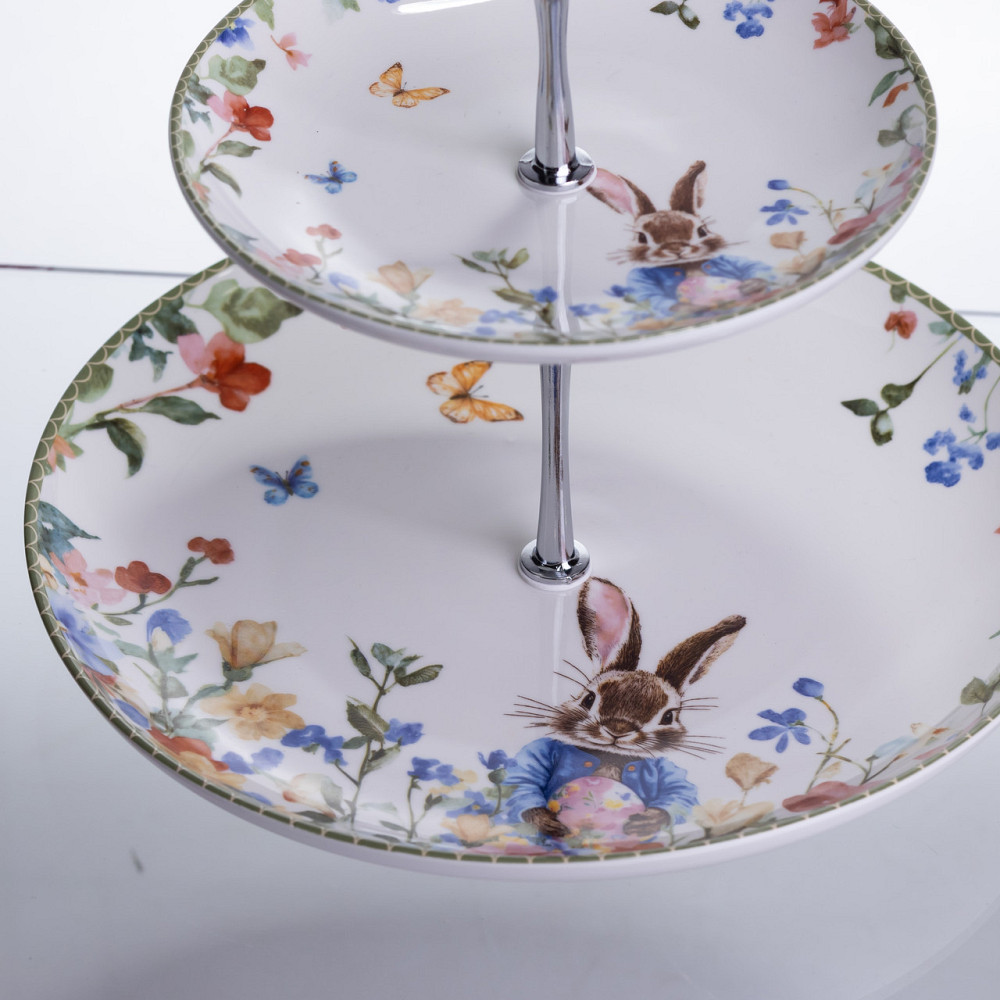 Етажерка Garden Rabbits порцелянова для фруктів та десертів 23*24 см HP-7323-6 Коломия - фото 4
