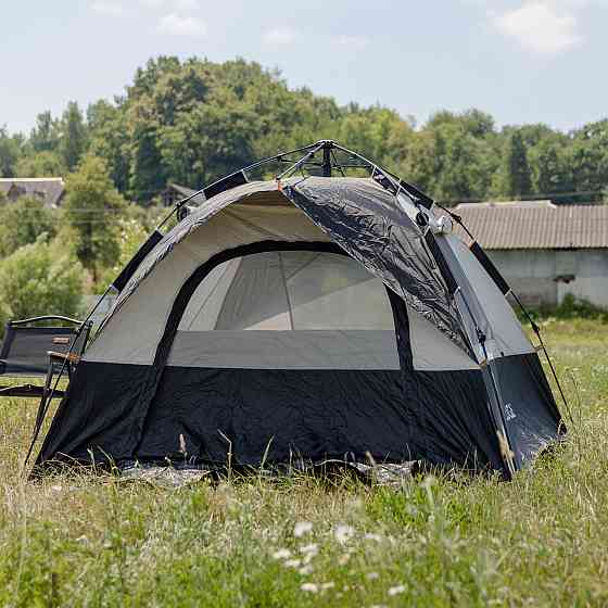 Намет автоматичний тримісний 2 на 2 (м) кемпінговий туристичний LU-016B Чорний Київ