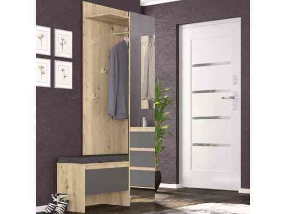 Пенал 1Д2Ш Торіно - 541х1965х350 - Дуб Артизан + Сірий Львів