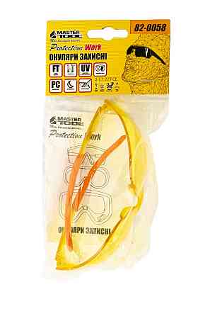 MASTERTOOL Окуляри відкриті MASTERTOOL GTS боковий захист м'які завушники жовті 82-0058 Коломия