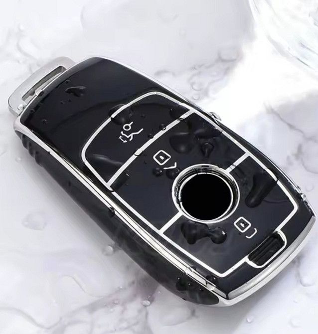 Захисний чохол для автомобільного ключа Mercedes Benz Чорний зі сріблом Смела - изображение 3