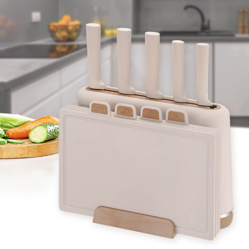 Набір ножів 10 предметів:(5шт + підставка + обробні дошки) MR-1412-BEIGE Maestro Житомир