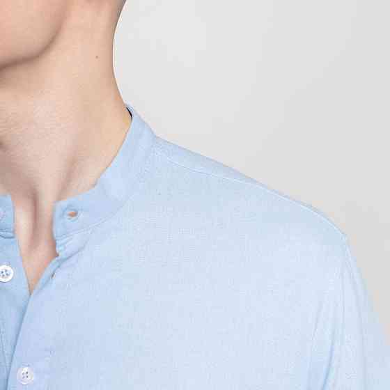 Чоловіча сорочка з коротким рукавом блакитна Pobedov Molodist' Київ