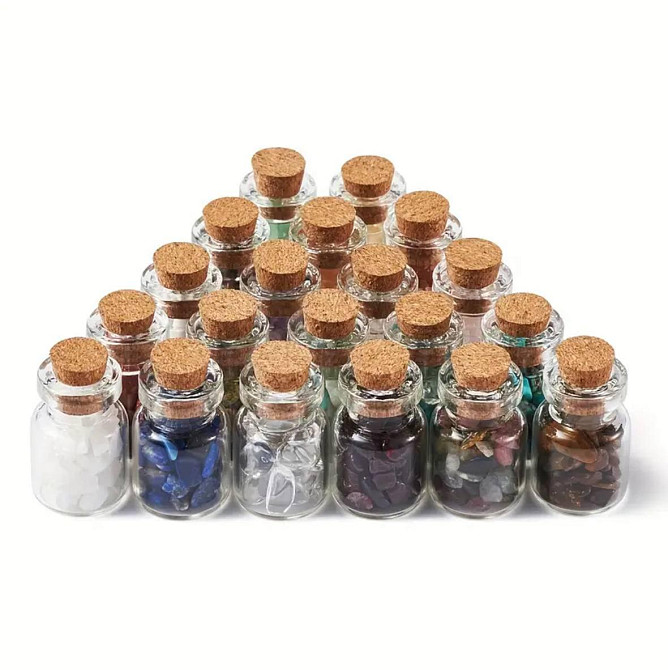 Набор стеклянных бутылочек с натуральными кристаллами Киев - изображение 6