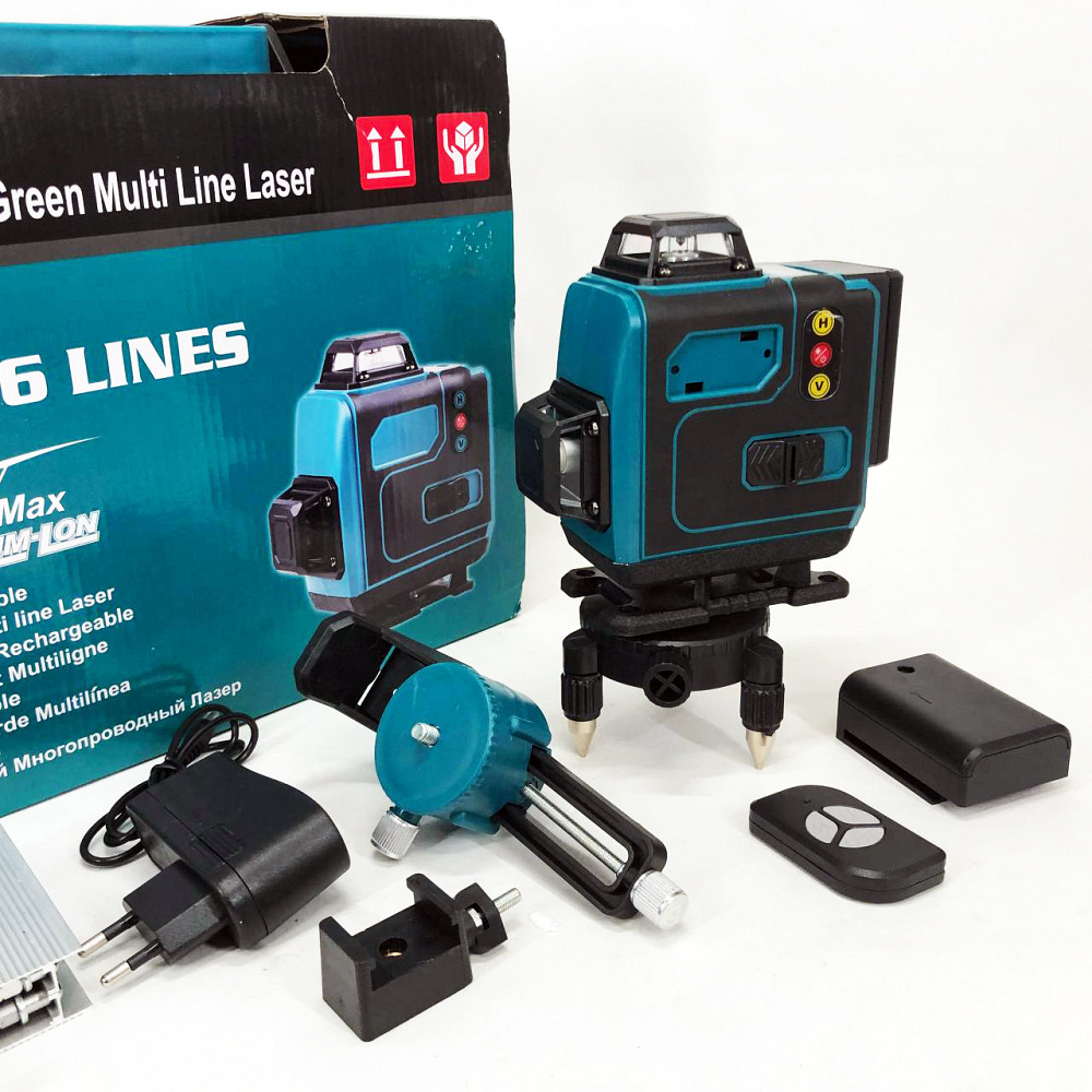 Уровень лазерный линейный нивелир аккумуляторный Laser 4D, 16 линий, рабочее растояние 30м, в чемодане XZ-85 Львов - изображение 17