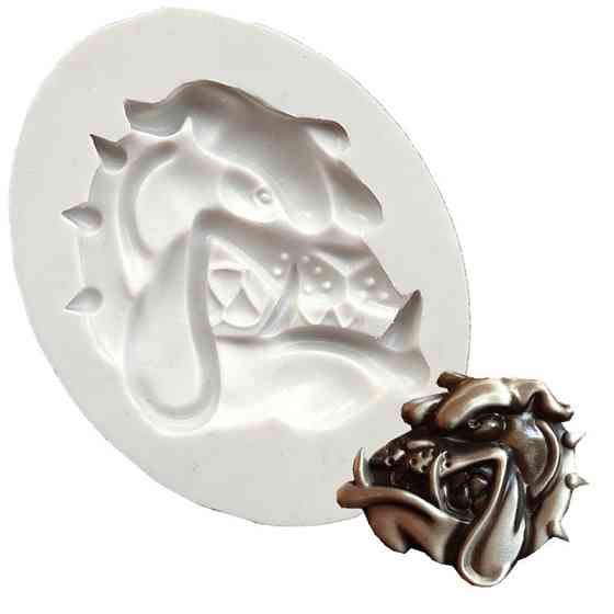 Молд силиконовый собака Бульдог 58 на 75 мм серый Киев