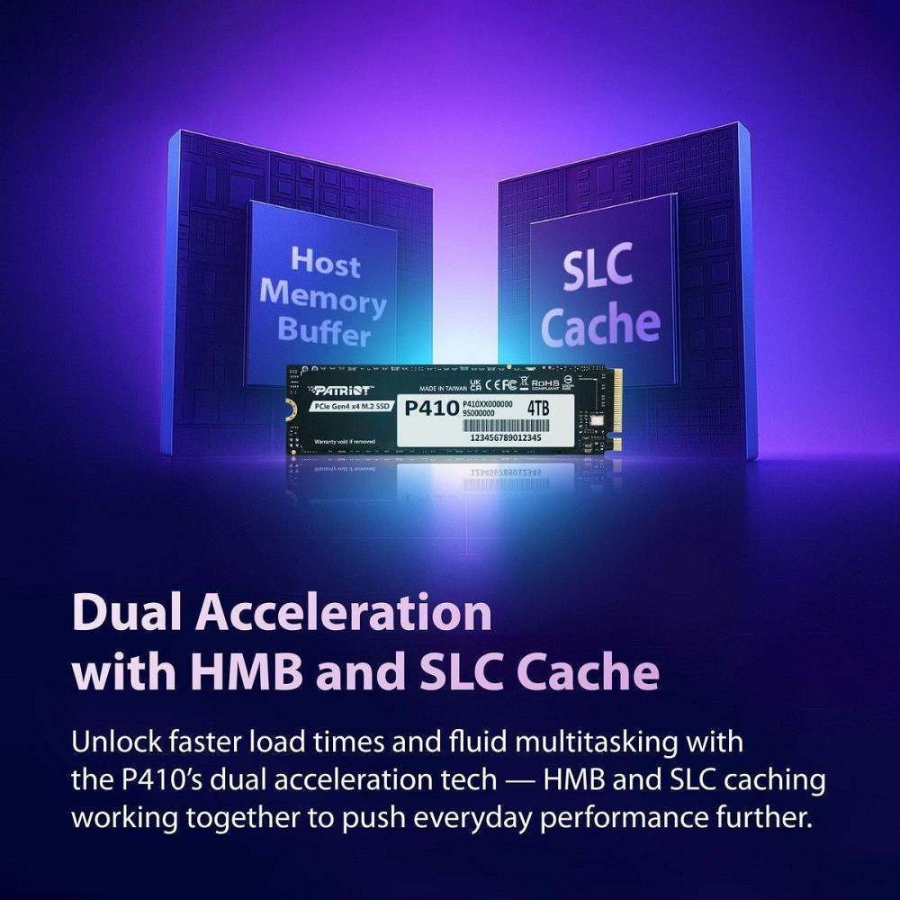 Накопичувач  SSD 1TB Patriot P410 M.2 2280 PCIe NVMe 4.0 x4 TLC (P410P1TBM28H) ( 12715 ) Харків - фото 3