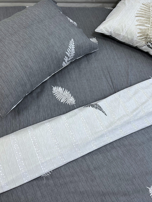 Ecotton Комплект наволочок Ecotton 70х70 см із сатину 2 шт двосторонні сірого кольору Коломия - фото 1