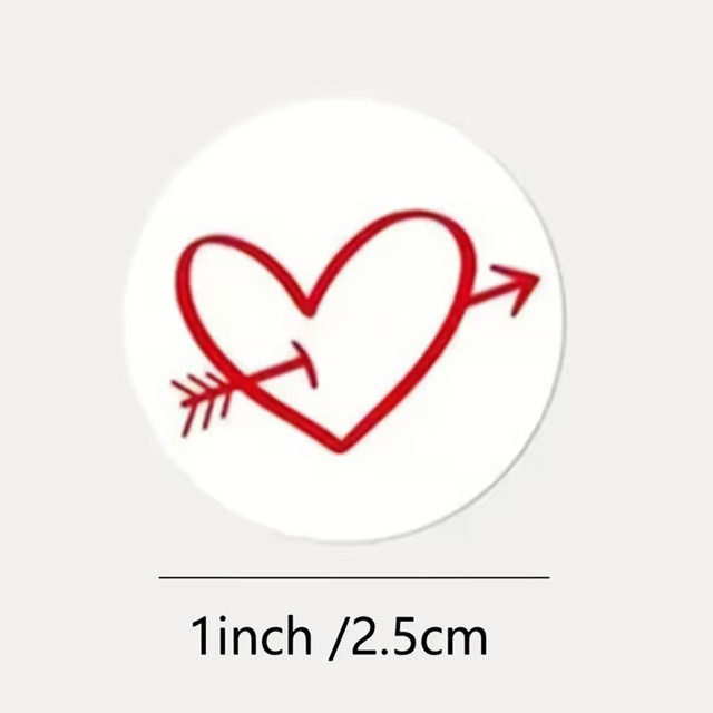 Набір червоних наліпок із серцями – 500 шт, 4 дизайни Київ - фото 3