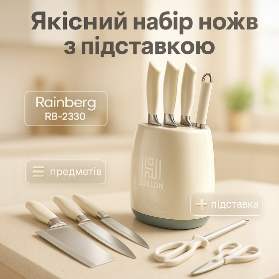 Набір ножів для кухарів, Відмінний набір ножів, Набір побутовий ножиків для кухні LR-91 Львів