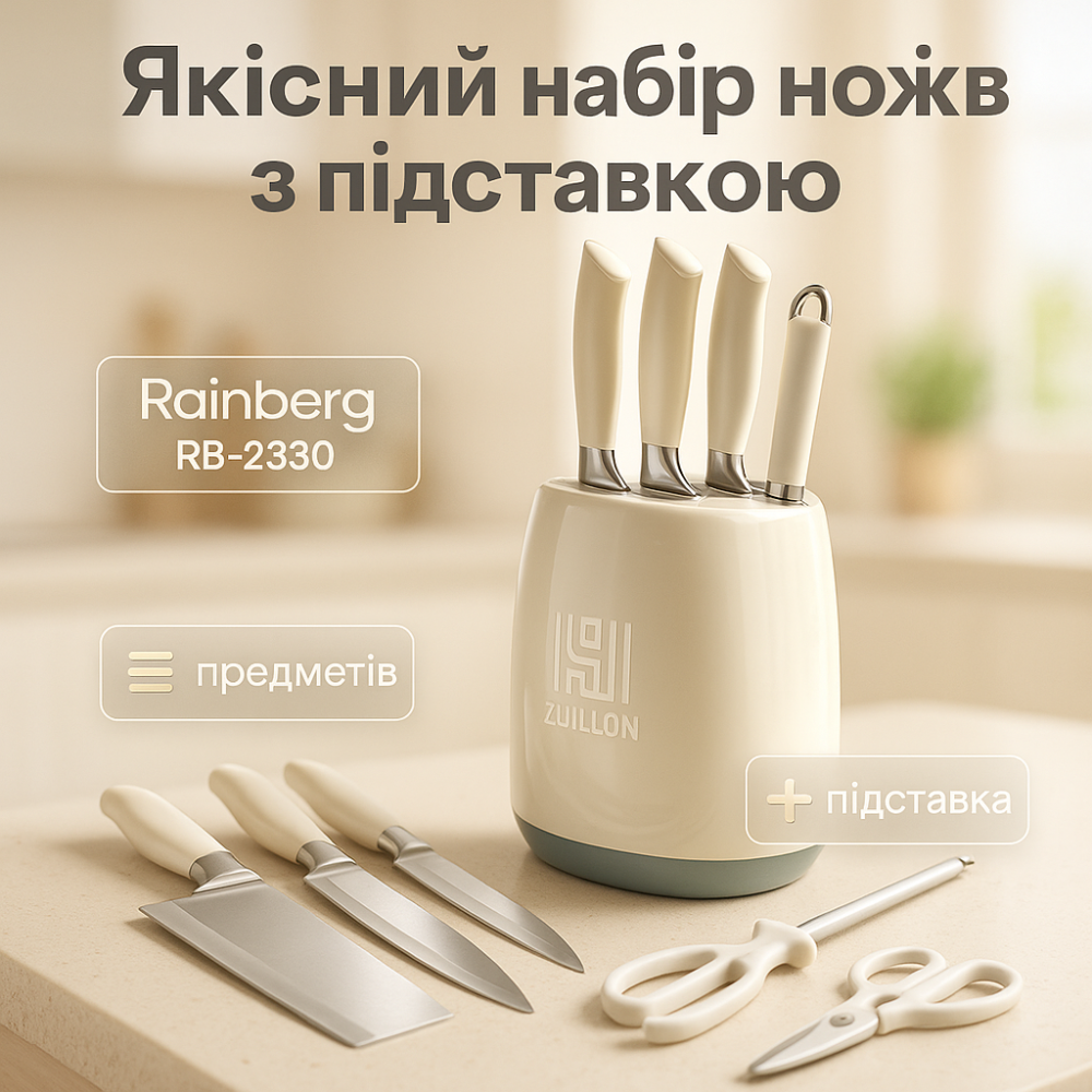 Набір ножів для кухарів, Відмінний набір ножів, Набір побутовий ножиків для кухні LR-91 Львів - фото 4