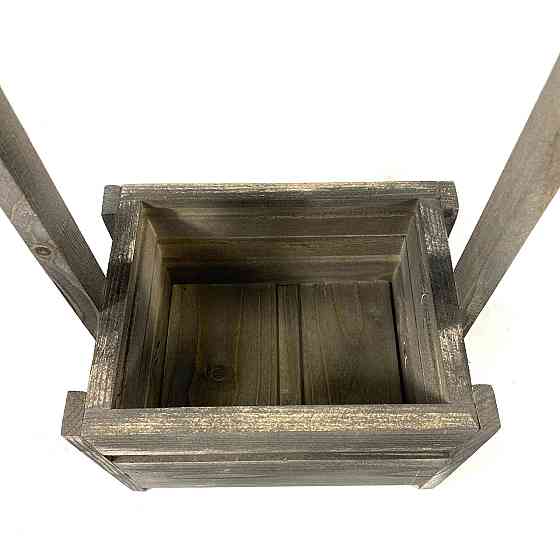 Ящик садовый декоративный для цветов или для хранения вещей из натурального дерева 20х14,5х38 см Каменец-Подольский