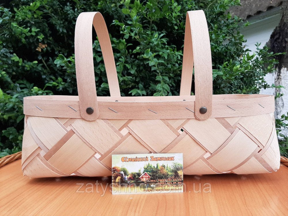 Корзина из шпона плетеная  с ручками Киев - изображение 9