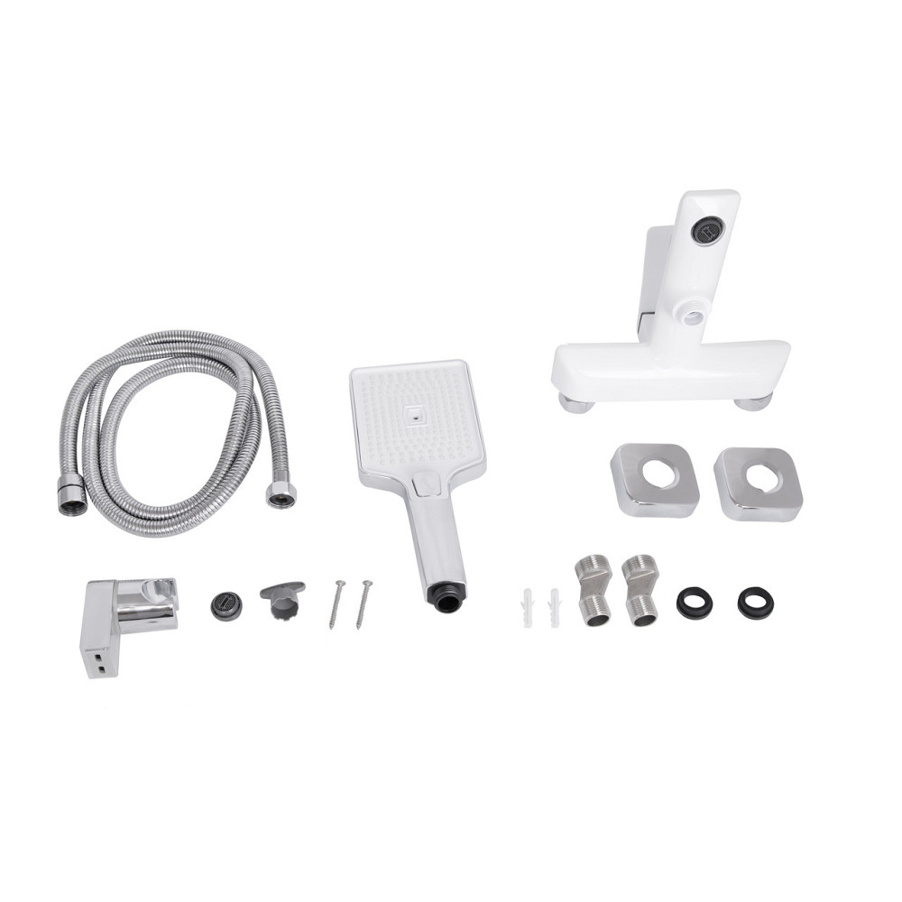 Змішувач для ванни Qtap Presto (з душовим гарнітуром) QTPRE259CRW45579 Chrome/White Київ - фото 7