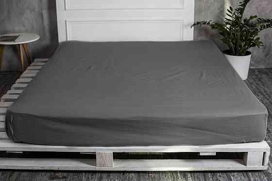 Ecotton Простирадло на резинці Ecotton 160х200 см із сатину сірий графіт Grey 161 Коломыя
