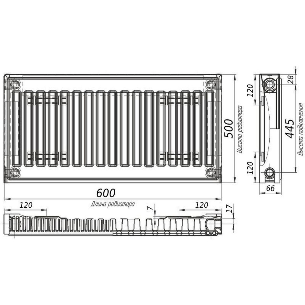 Радиатор стальной 11/500x600 бок KALITE (000022285) Киев - изображение 2