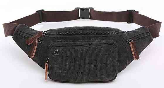 Сумка поясна текстильна Чорна (Vintage) Київ