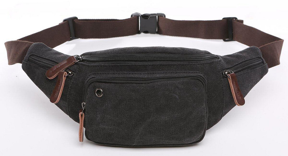 Сумка поясна текстильна Чорна (Vintage) Київ - фото 1