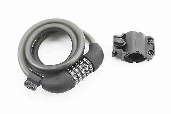 Замок протиугінний тросовий 1500х12мм з 5-ти значним кодом, кріплення за трубу сидіння, 509 Київ